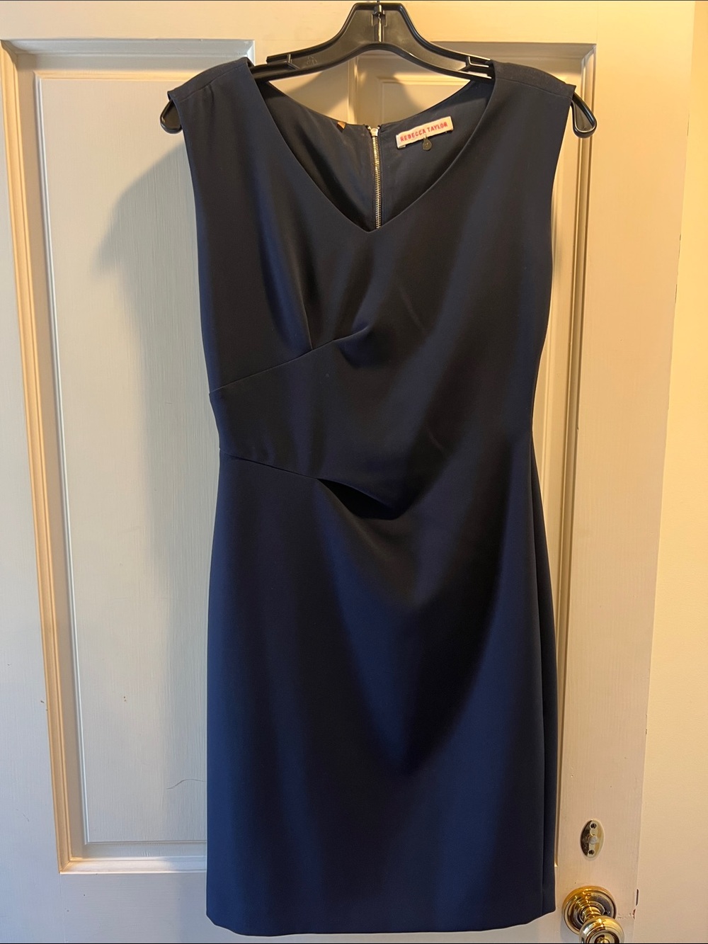Rebecca Taylor navy sleeveless midi sheath dress
